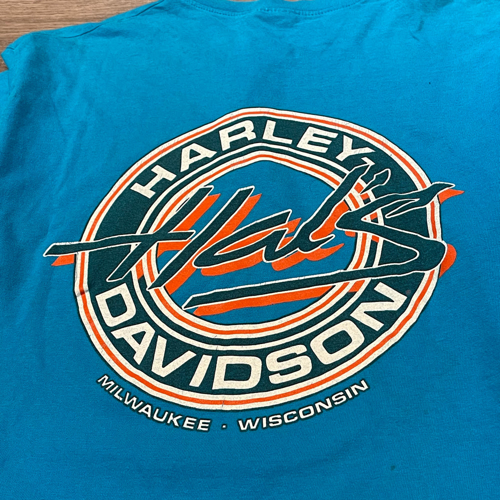 Vintage 90s HARLEY DAVIDSON Henley Tshirt