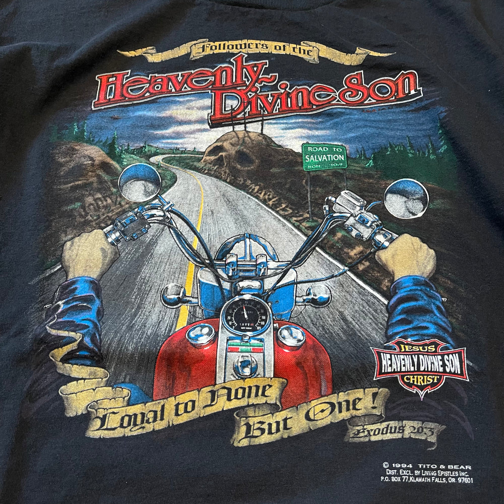 Vintage 1994 Heavenly Divine Son JESUS Biker Tshirt