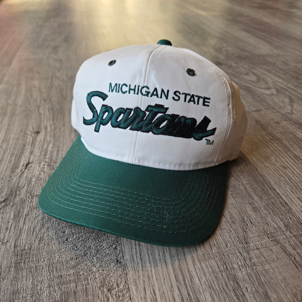 Vintage 90s MICHIGAN STATE Spartans Sports Specialties Script Snapback Twill