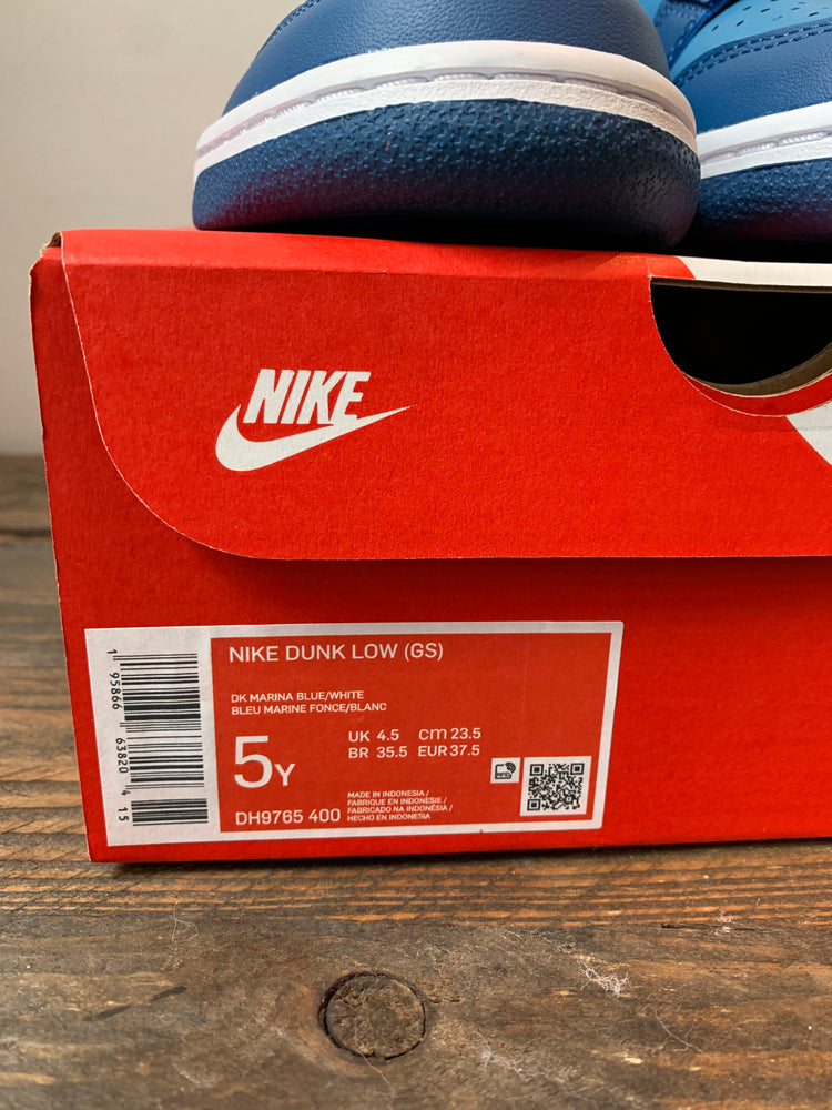 Nike Dunk Low Size 5Y New w/box (Marina Blue)