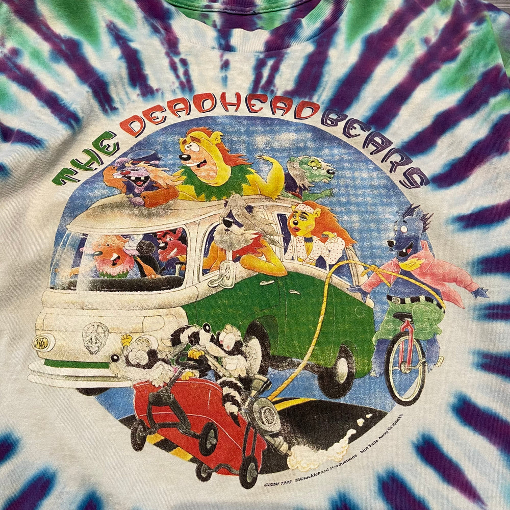 Vintage 1995 GRATEFUL DEAD "Deadhead Bears" Tie Dye Band Tshirt