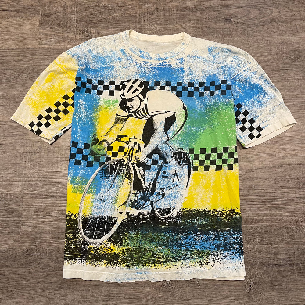 Vintage 90's CYCLING All Over Print Tshirt