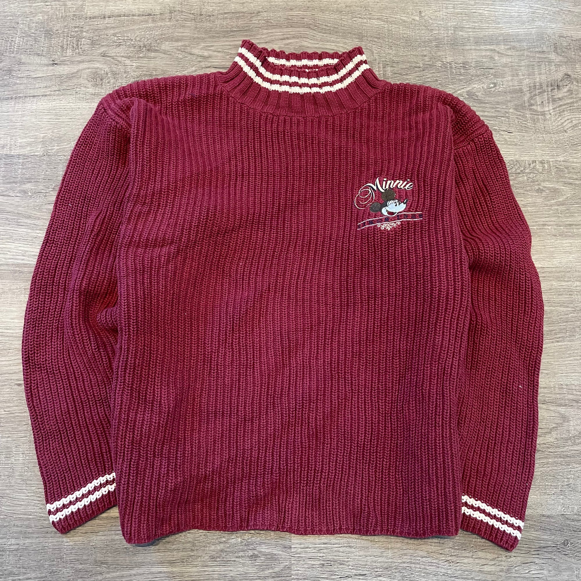 Vintage 90 s DISNEY Minnie Mouse Cable Knit Sweater