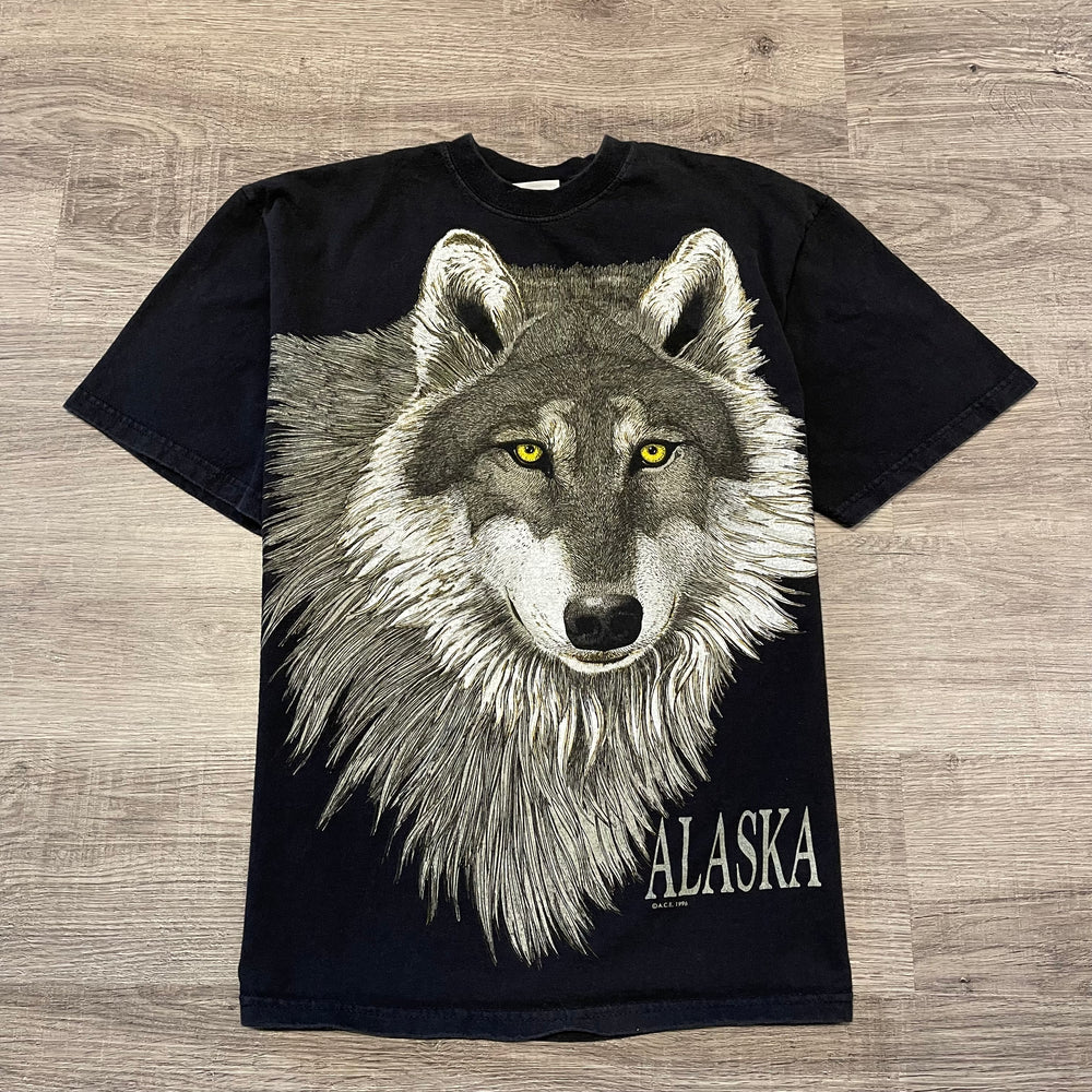Vintage 1996 WOLF Wildlife Alaska Tshirt