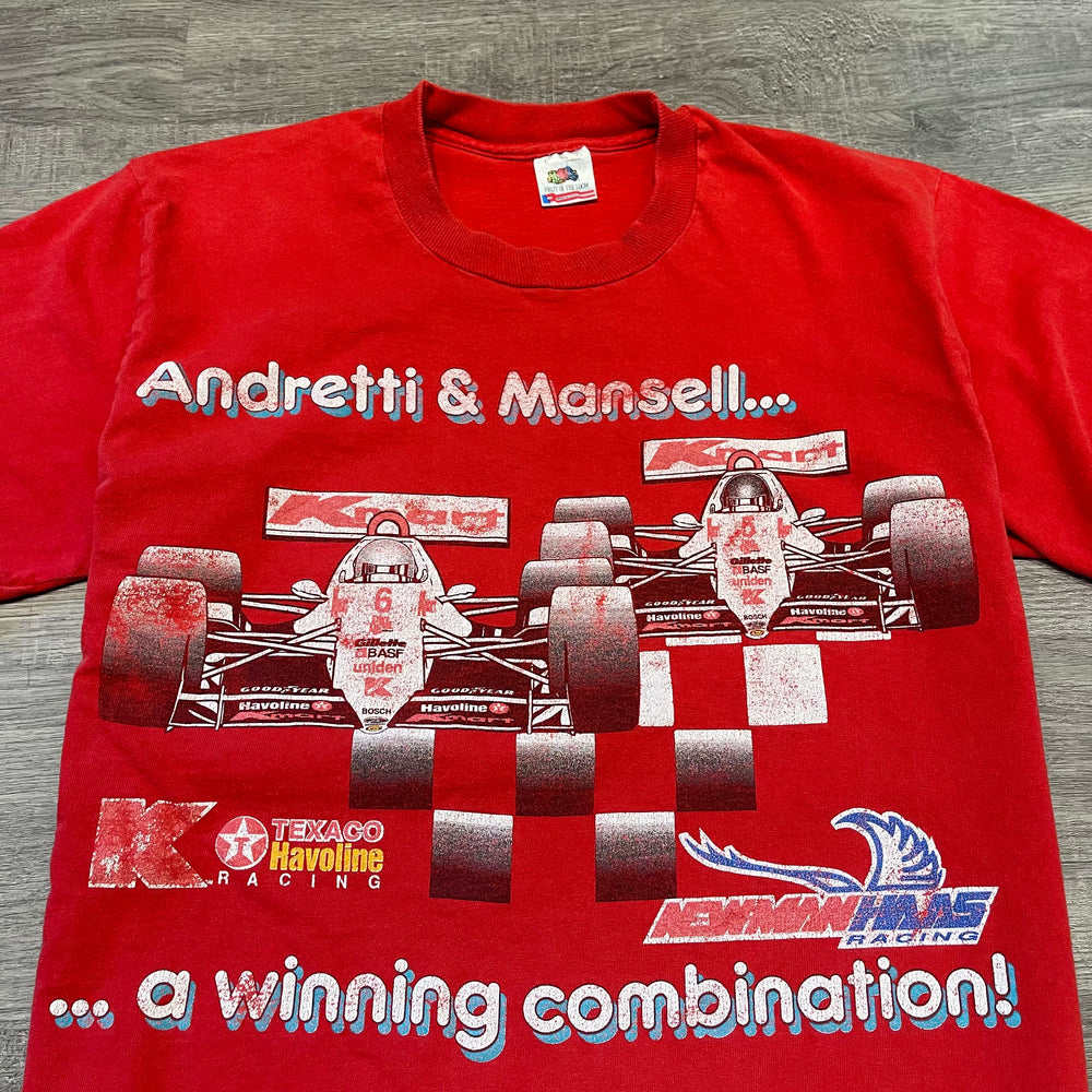 Rare Vintage 90's F1 Racing Andretti & Mansell Tshirt