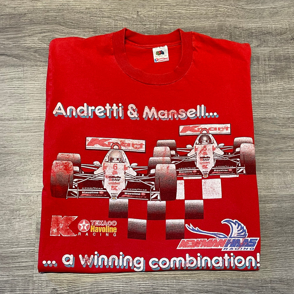 Rare Vintage 90's F1 Racing Andretti & Mansell Tshirt