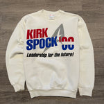 Vintage 1996 KIRK & SPOCK Star Trek Political Campaign Sweatshirt