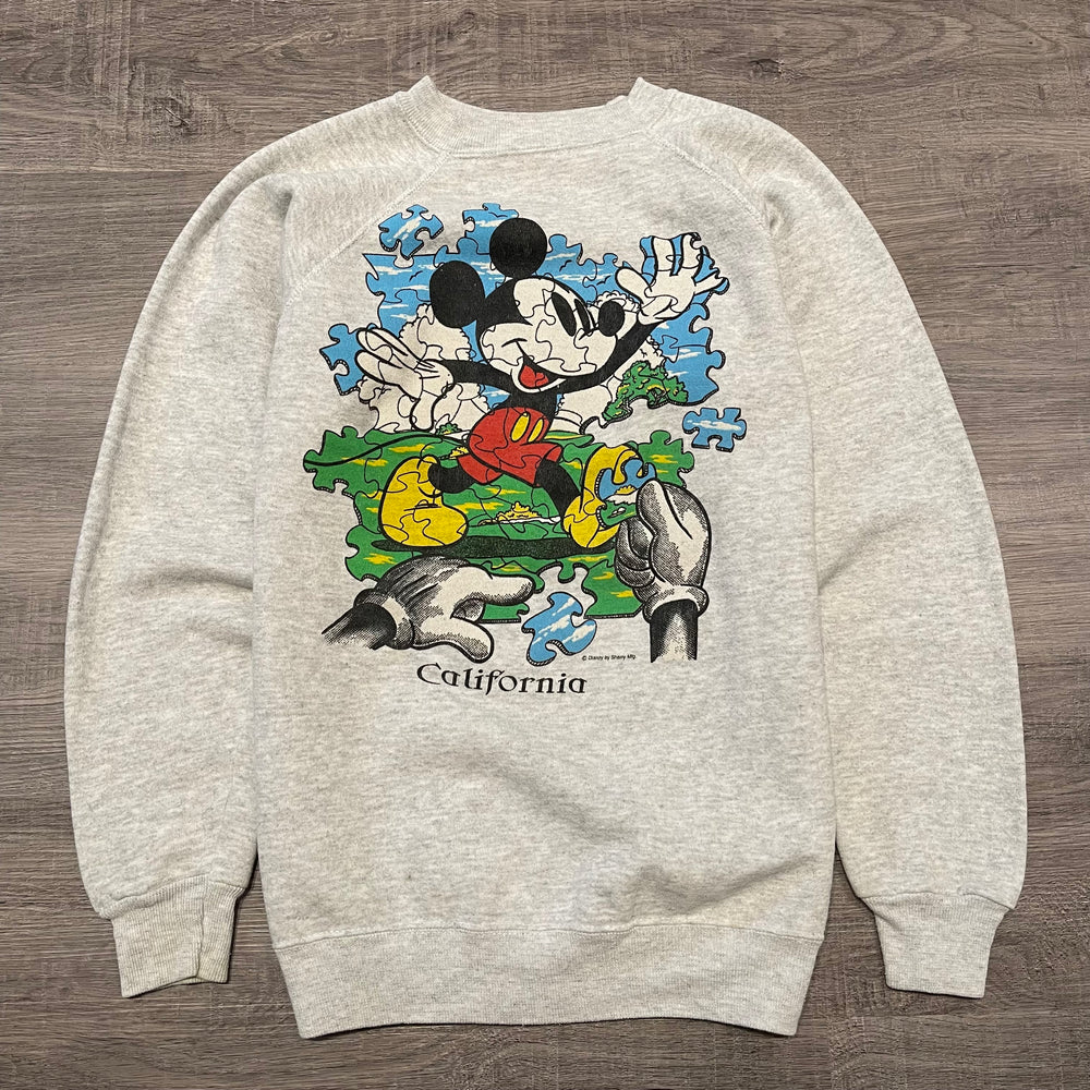 Vintage 90's DISNEY Mickey Mouse Puzzle Piece Sweatshirt