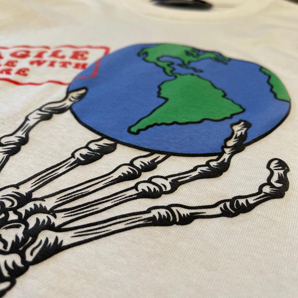 VINSTINCTS Fragile Earth "Handle With Care" 3D Puff Print Tshirt