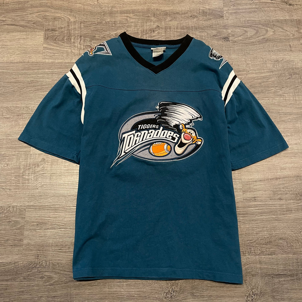 Vintage 90's DISNEY Tiggers Tornados Football Jersey Tshirt