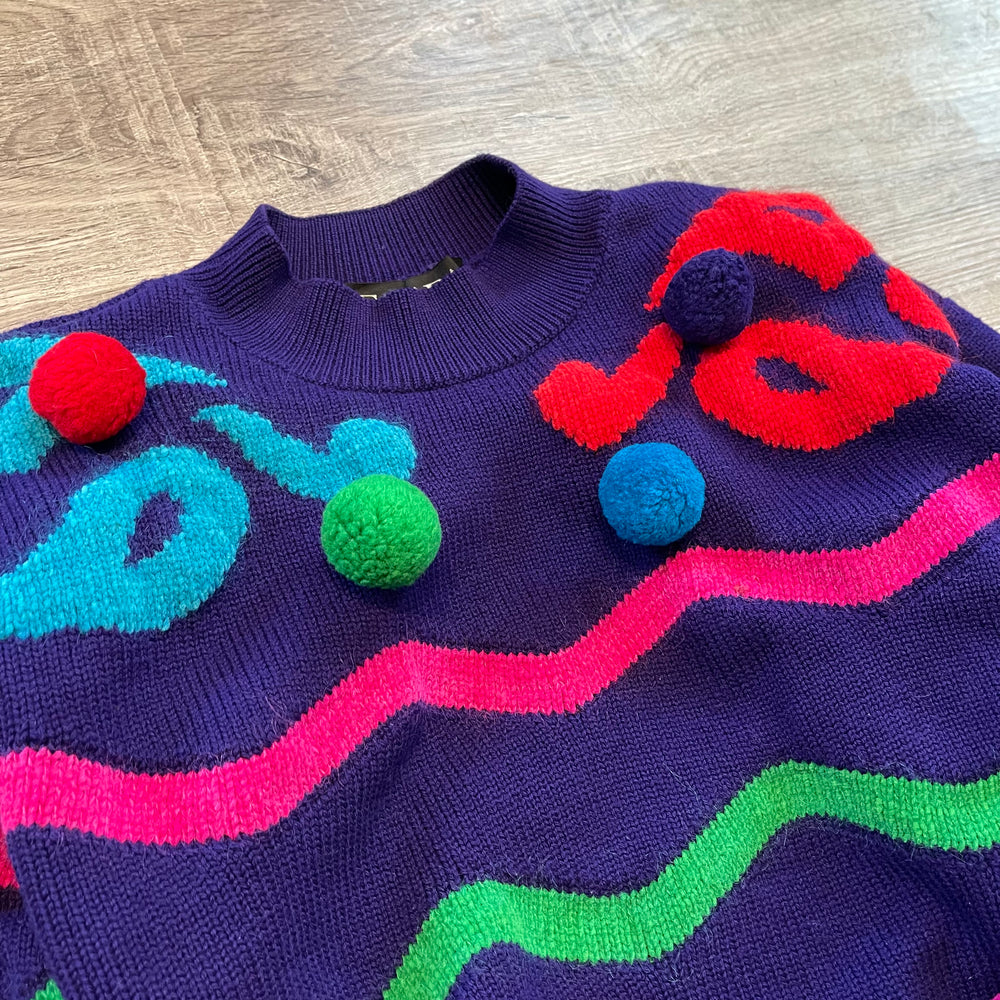Vintage 90's Pom-Pom KNIT Sweater