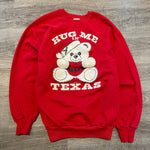 Vintage 1980's HUG ME IN TEXAS Holiday Teddy Bear Sweatshirt