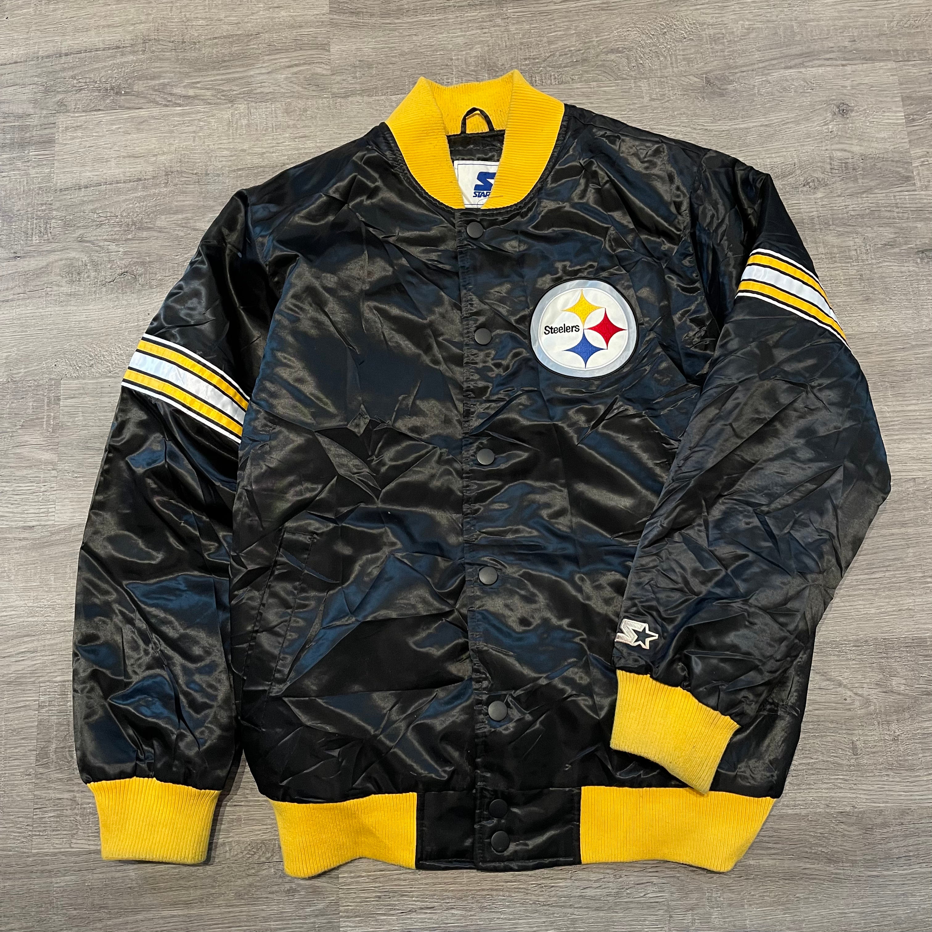 Pittsburgh Steelers Jacket Men XL Adult Black Starter Satin NFL Vintage 90s  Coat