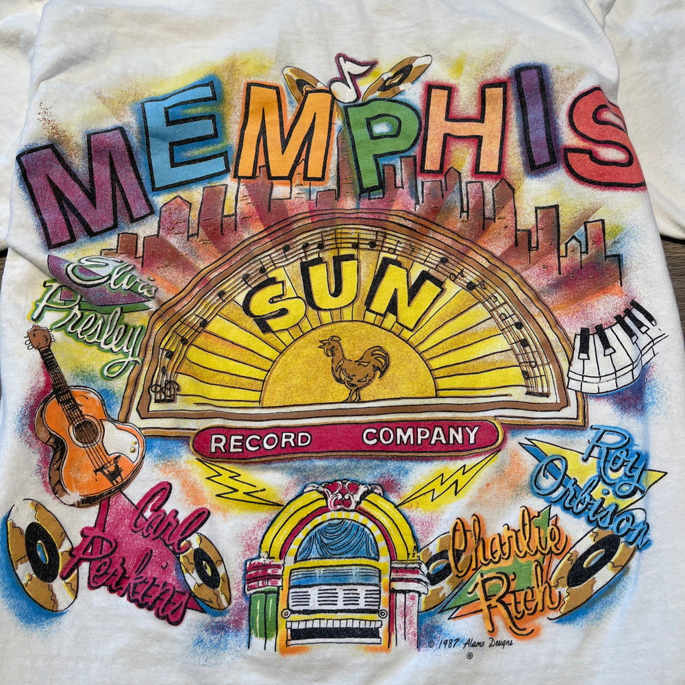 Vintage 1987 MEMPHIS SUN Record Company Tshirt